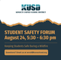 Student Safety Forum - August 24, 5:30 -